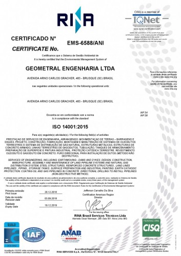 Certificação ISO 14001:2015