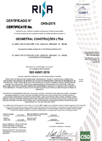 Certifica��o ISO 45001:2018